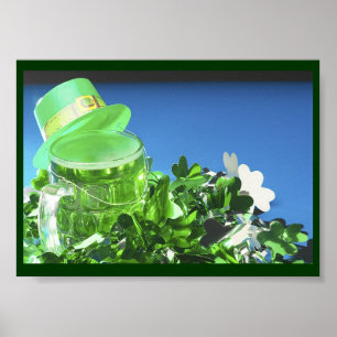 Green Top Hat & Green Beer - Poster