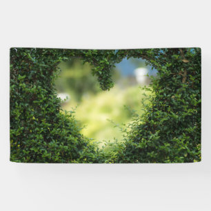 Green Topiary Heart Banner