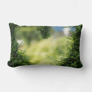 Green Topiary Heart Lumbar Cushion