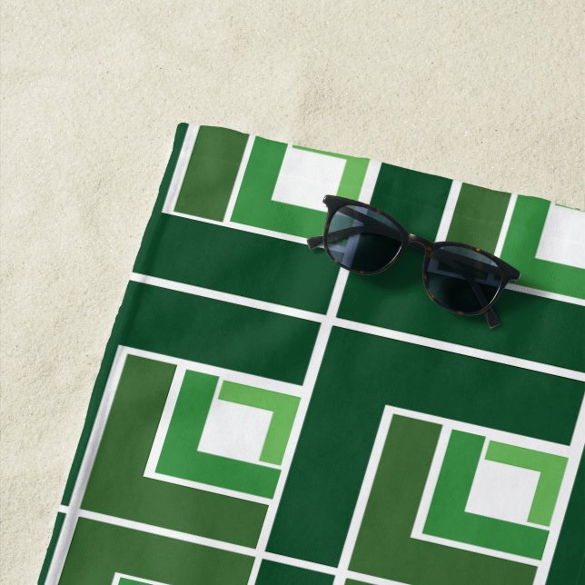Green Topsy Turvy  Beach Towel (In Situ)