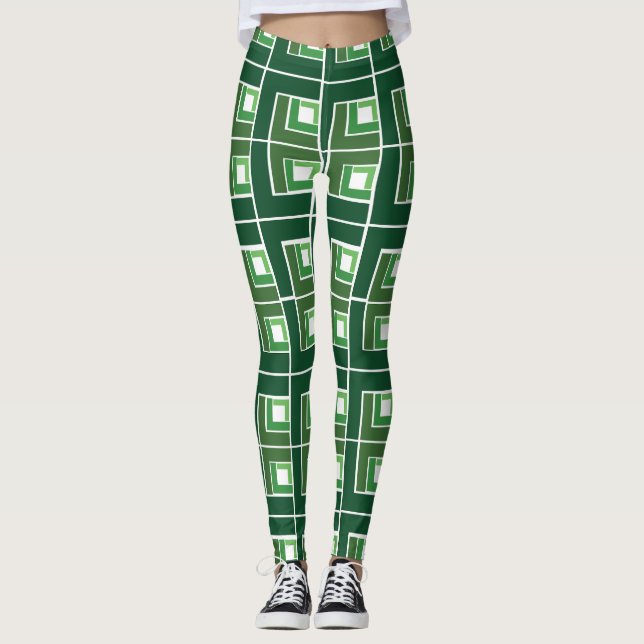 Green Topsy Turvy  Leggings (Front)