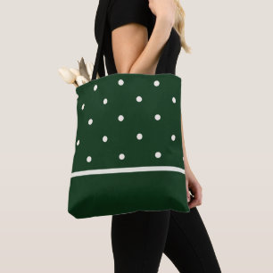 Green Tote with Cream Dots – Perfect for Holidays Bag