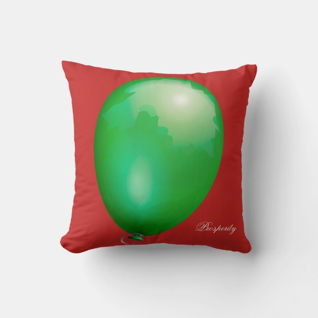 Green toy balloon funny unique cushion (Front)