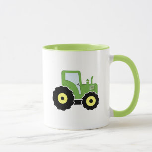 Green toy tractor mug