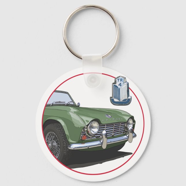 Green TR4 Key Ring (Front)