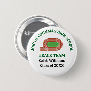 Green Track Team Customised Runner 6 Cm Round Badge