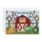 Green Tractor and Red Barn Autumn Farm Birthday
