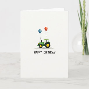 Green Tractor Birthday Card