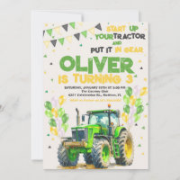Green Tractor Birthday Party