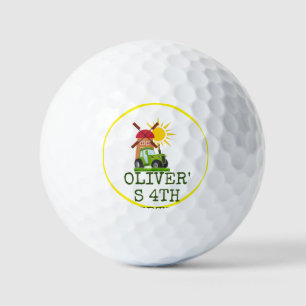 Green Tractor Boys Themed Birthday Party Button Golf Balls