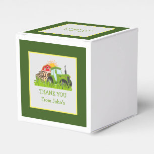 Green Tractor Boys Themed Birthday Party Favour Box