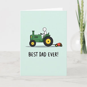 Green Tractor Dads Day Card