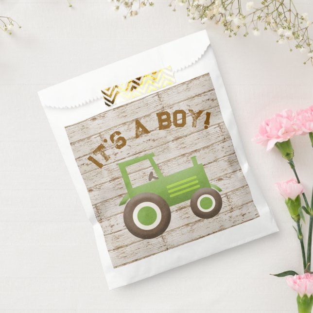Green Tractor Farm Baby Shower Favour Bag (Sealed)