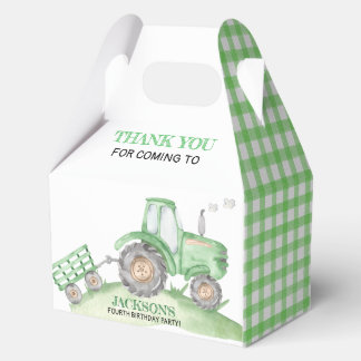 Green Tractor Farm birthday gable Favour Box