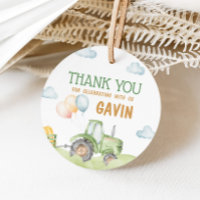 Green Tractor Farm Birthday Party Round