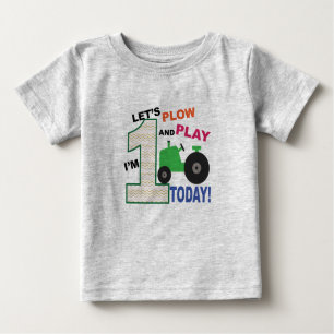 green tractor first 1st birthday shirt