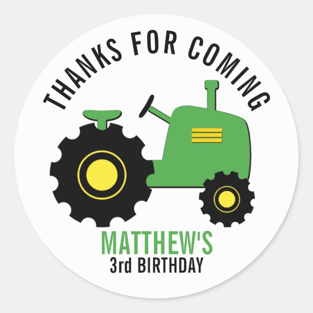 Green Tractor Lawn Mower Stickers (Front)