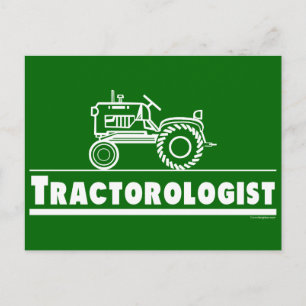 Green Tractor Ologist Postcard