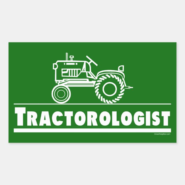 Green Tractor Ologist Rectangular Sticker (Front)