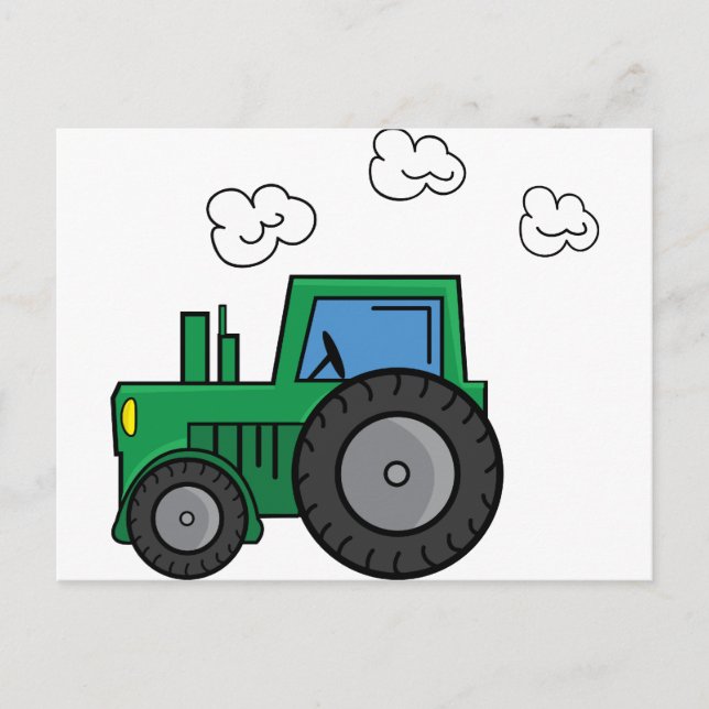 Green Tractor Postcard (Front)