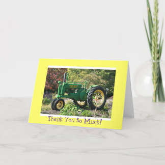 Green Tractor Thank You Card