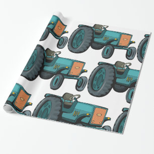 Green Tractor Wrapping Paper