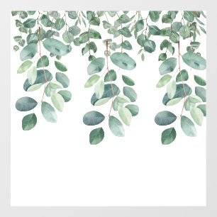 Green trailing eucalyptus leaves. Style: Opaque