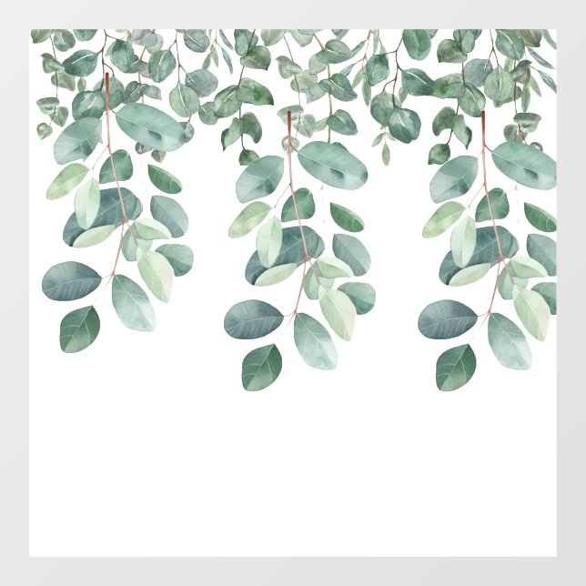 Green trailing eucalyptus leaves. Style: Opaque (Sheet)
