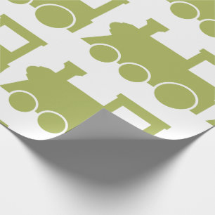 Green Train Matte Wrapping Paper