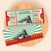 Green Train Ticket Birthday Boarding Pass