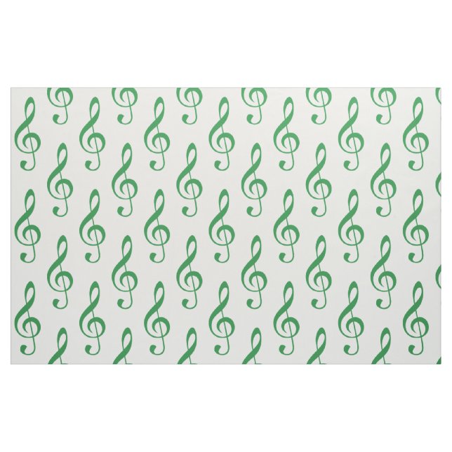 Green Treble Clef Pattern Fabric (Fat Quarter)