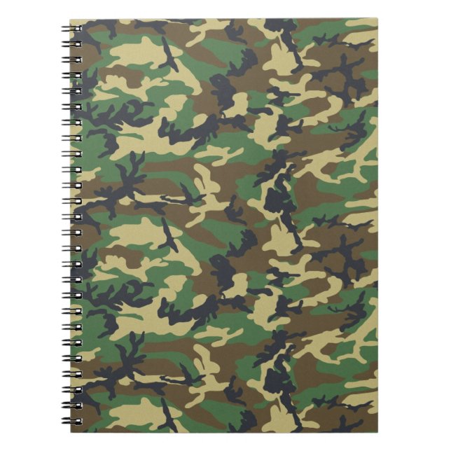 Green Tree Bark Camo Gift for Dad Notebook (Front)