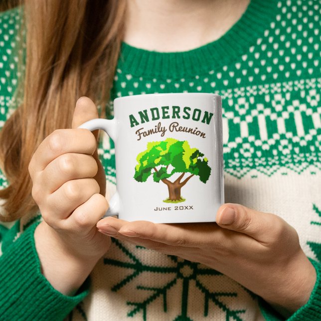 Green Tree Custom Name Family Reunion Coffee Mug (Creator Uploaded)