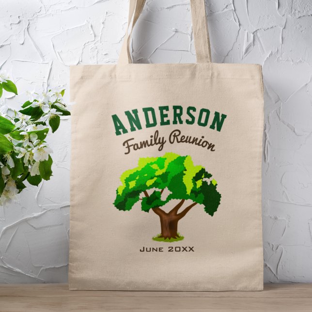 Green Tree Custom Name Family Reunion Tote Bag (Creator Uploaded)