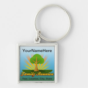 Green Tree Family Reunion Logo Key Ring