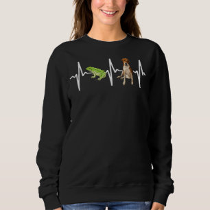 Green Tree Frog Black Labrador Retriever Heartbeat Sweatshirt