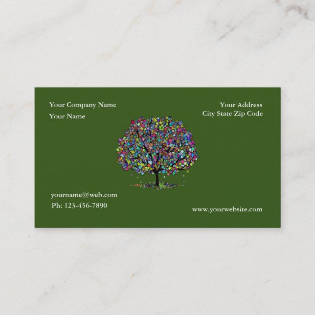 Green Tree Garden Lawn Care and Landscape Business Card (Front)