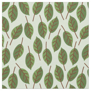 Green Tree Leaves Nature Woodland Pattern Fabric