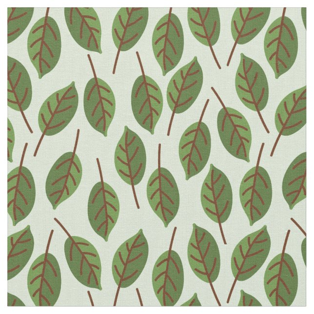 Green Tree Leaves Nature Woodland Pattern Fabric (Close Up)