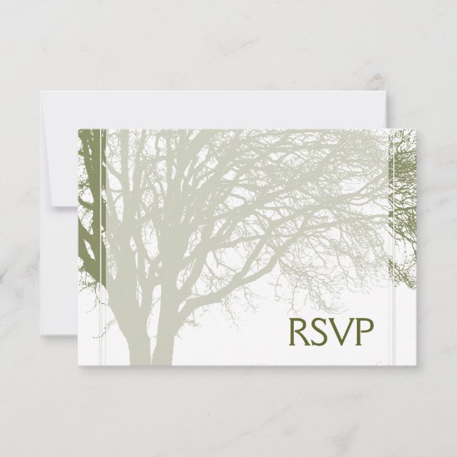 Green Tree of Life Bar Mitzvah RSVP (Front)