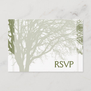 Green Tree of Life Bar Mitzvah RSVP Card