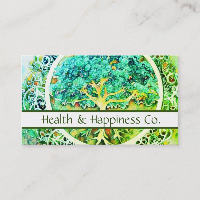 Green Tree of Life Business Card (Front)
