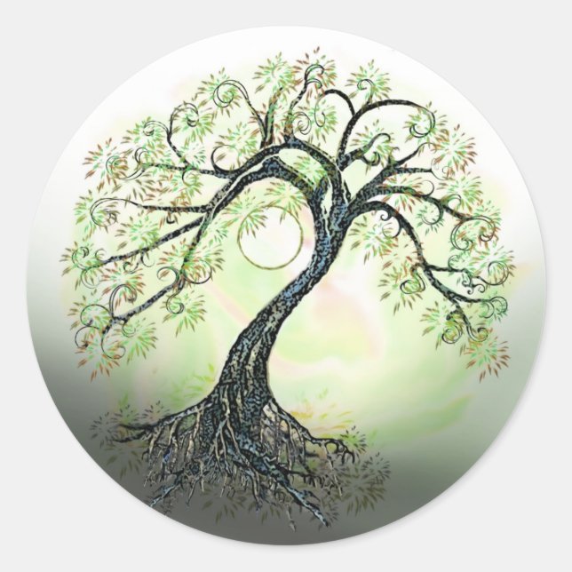 Green Tree of Life Moon Stickers (Front)