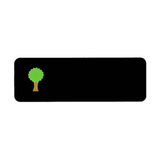 Green Tree. On black background. Return Address Label