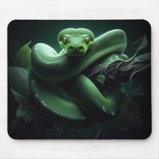 "Green Tree Python" Mouse Pad (Front)