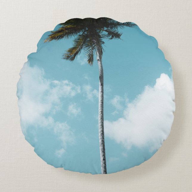 Green tree round cushion (Front)