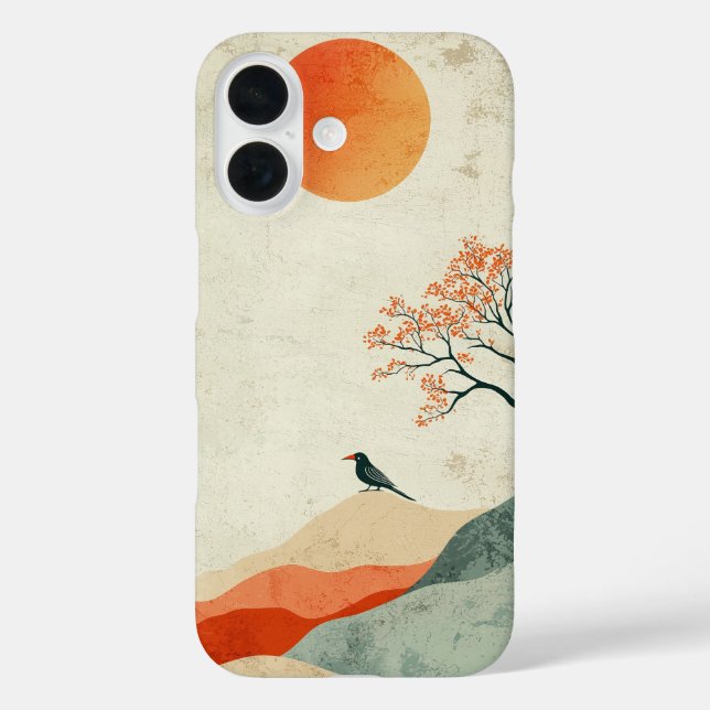 Green Tree Sparrow Phone Case – Vibrant Nature Art (Back)