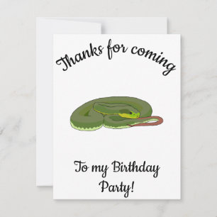 Green tree viper Happy B-day  Thank You Card