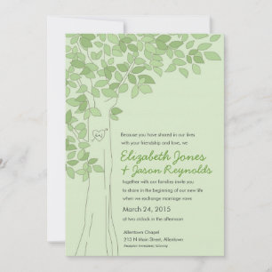 Green Tree Wedding Invitation