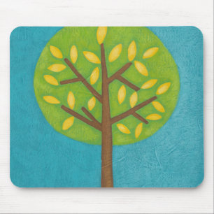 Green Tree with Yellow Leaves by Chariklia Zarris Mouse Pad